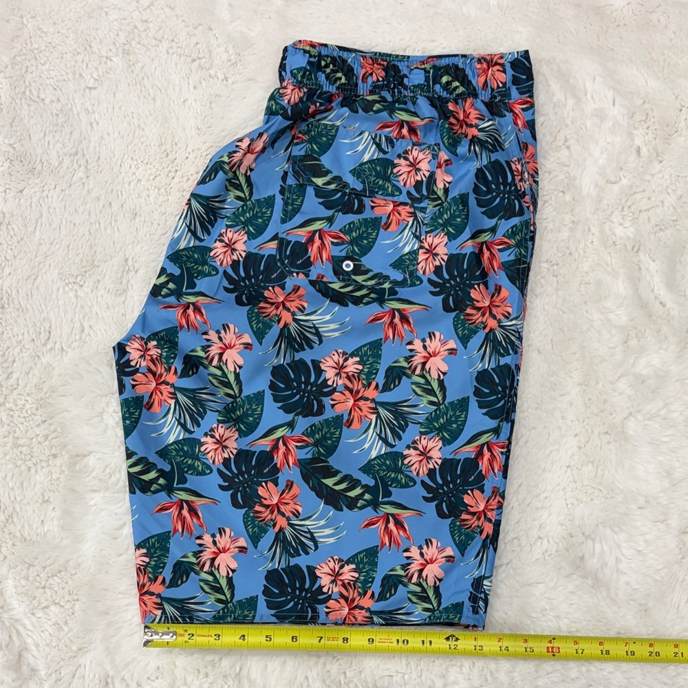 St.John’s Bay, size 2XLT,Floral Blue Men's Swim Shorts - Picture 17 of 17